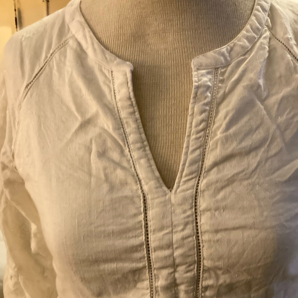 Hatley linen and cotton bell sleeve peplum top